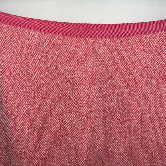 Ann Taylor Womens Pink White Herringbone Tweed Wool Blend Trumpet Skirt Size 2 - Picture 4 of 5